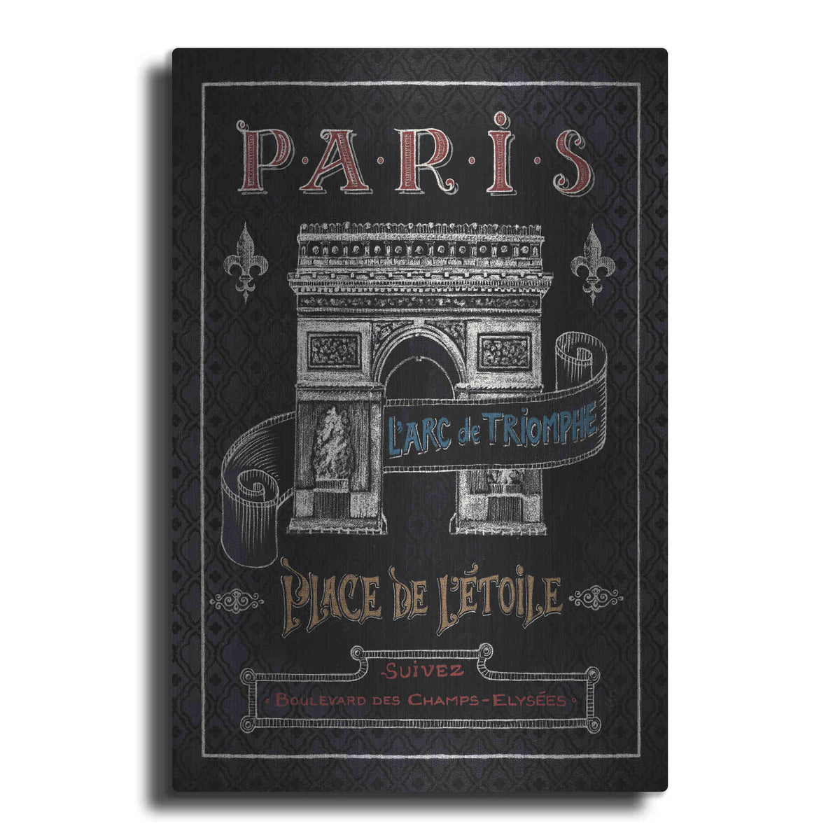 Luxe Metal Art 'Travel to Paris II' by Daphne Brissonet, Metal Wall Art