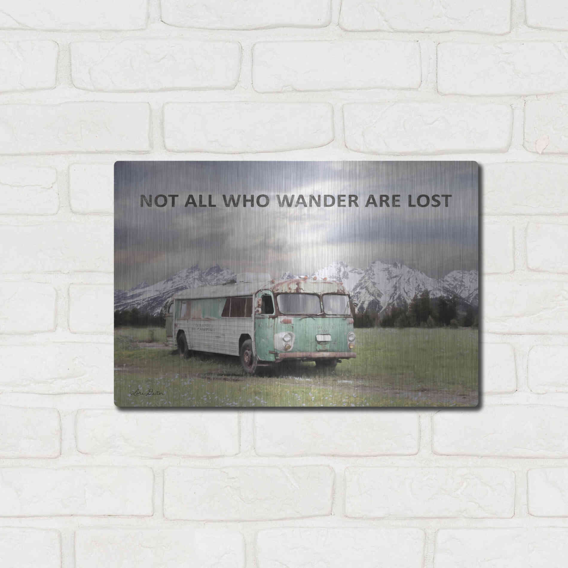 Luxe Metal Art 'Camping in Style' by Lori Deiter, Metal Wall Art,16x12