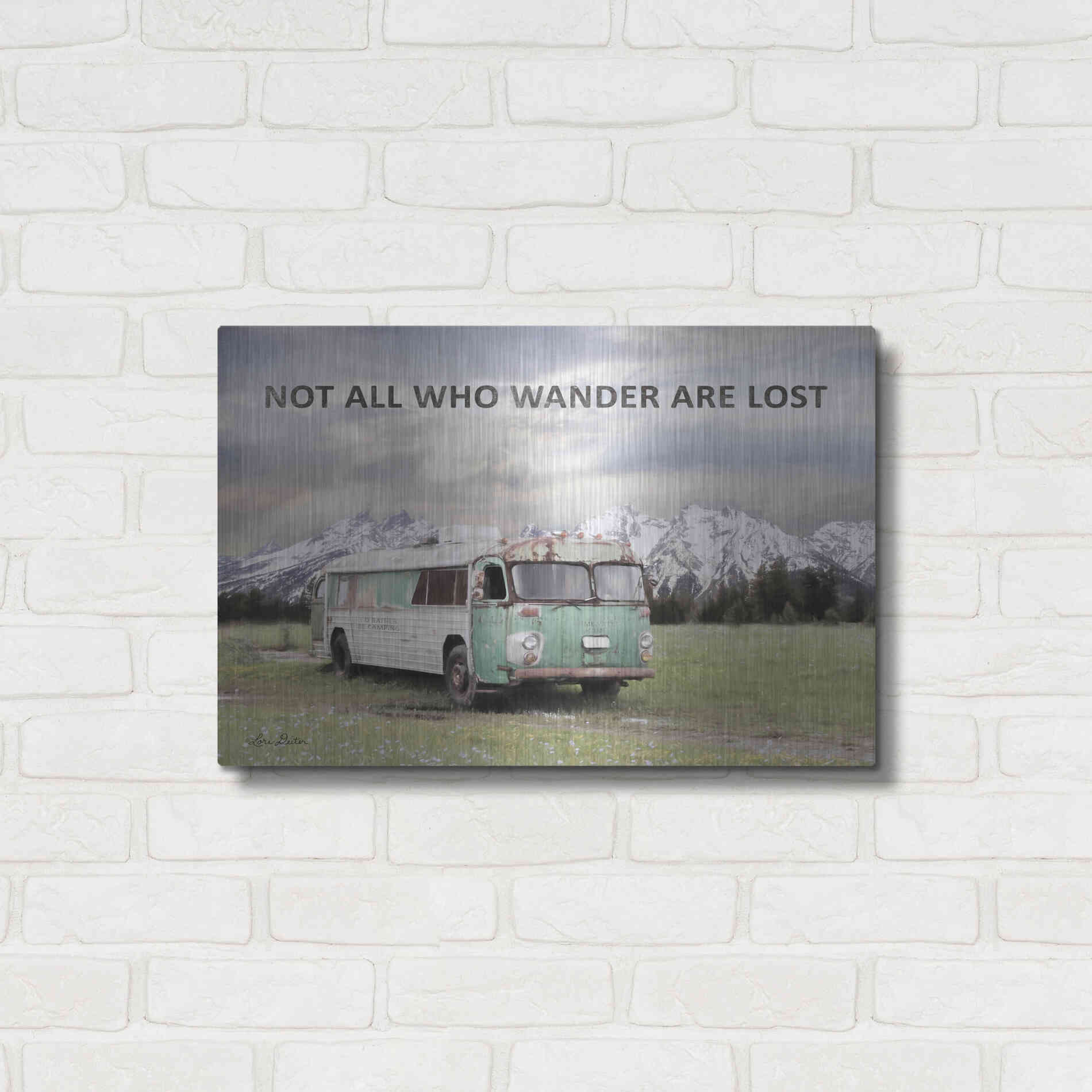 Luxe Metal Art 'Camping in Style' by Lori Deiter, Metal Wall Art,24x16