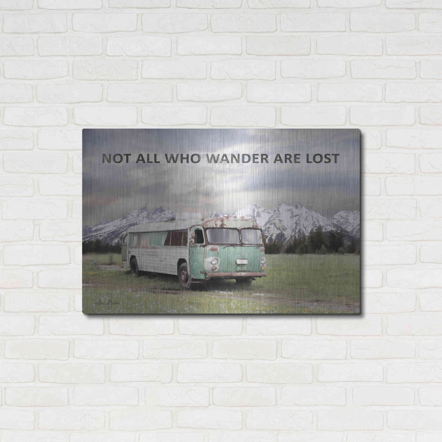 Luxe Metal Art 'Camping in Style' by Lori Deiter, Metal Wall Art,36x24