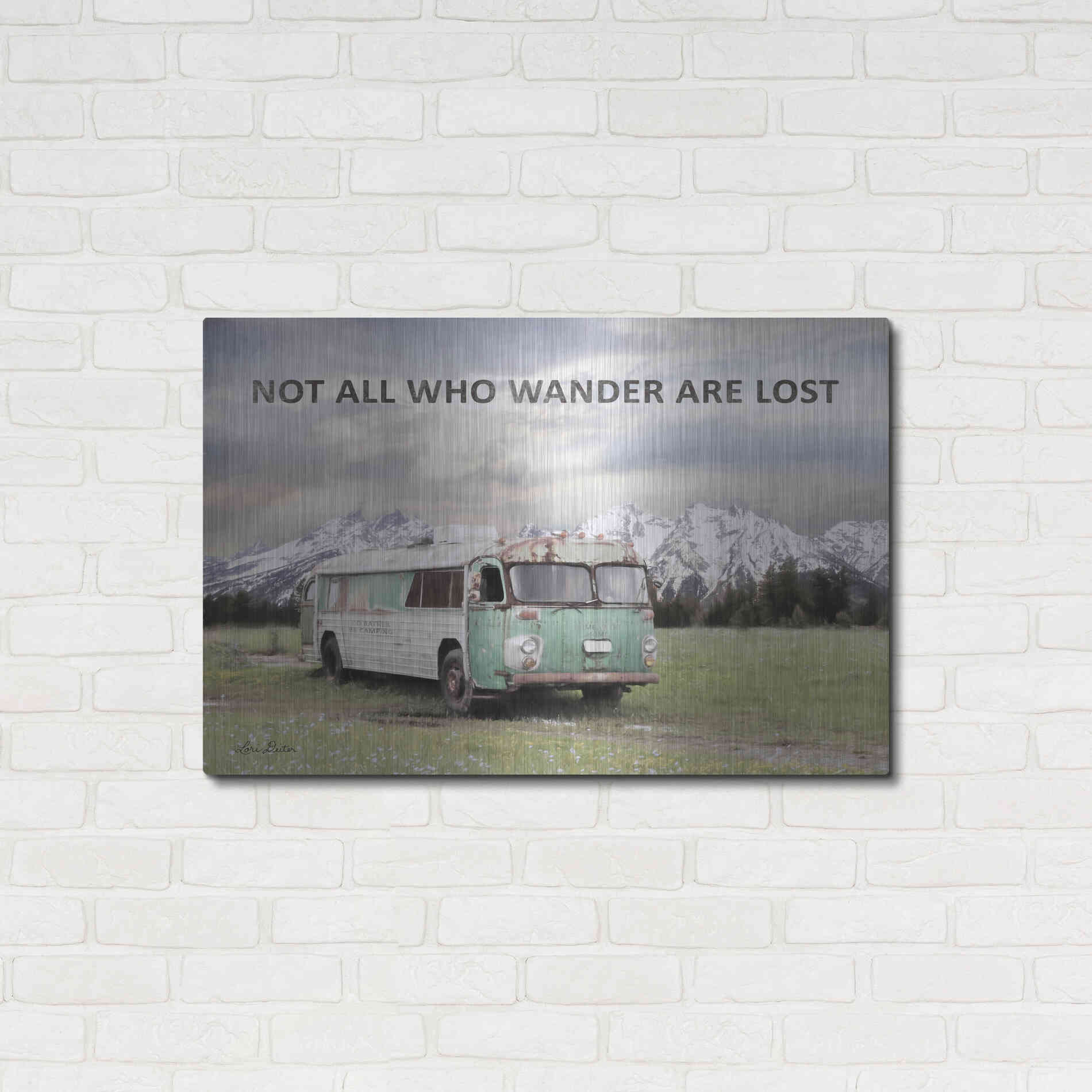 Luxe Metal Art 'Camping in Style' by Lori Deiter, Metal Wall Art,36x24