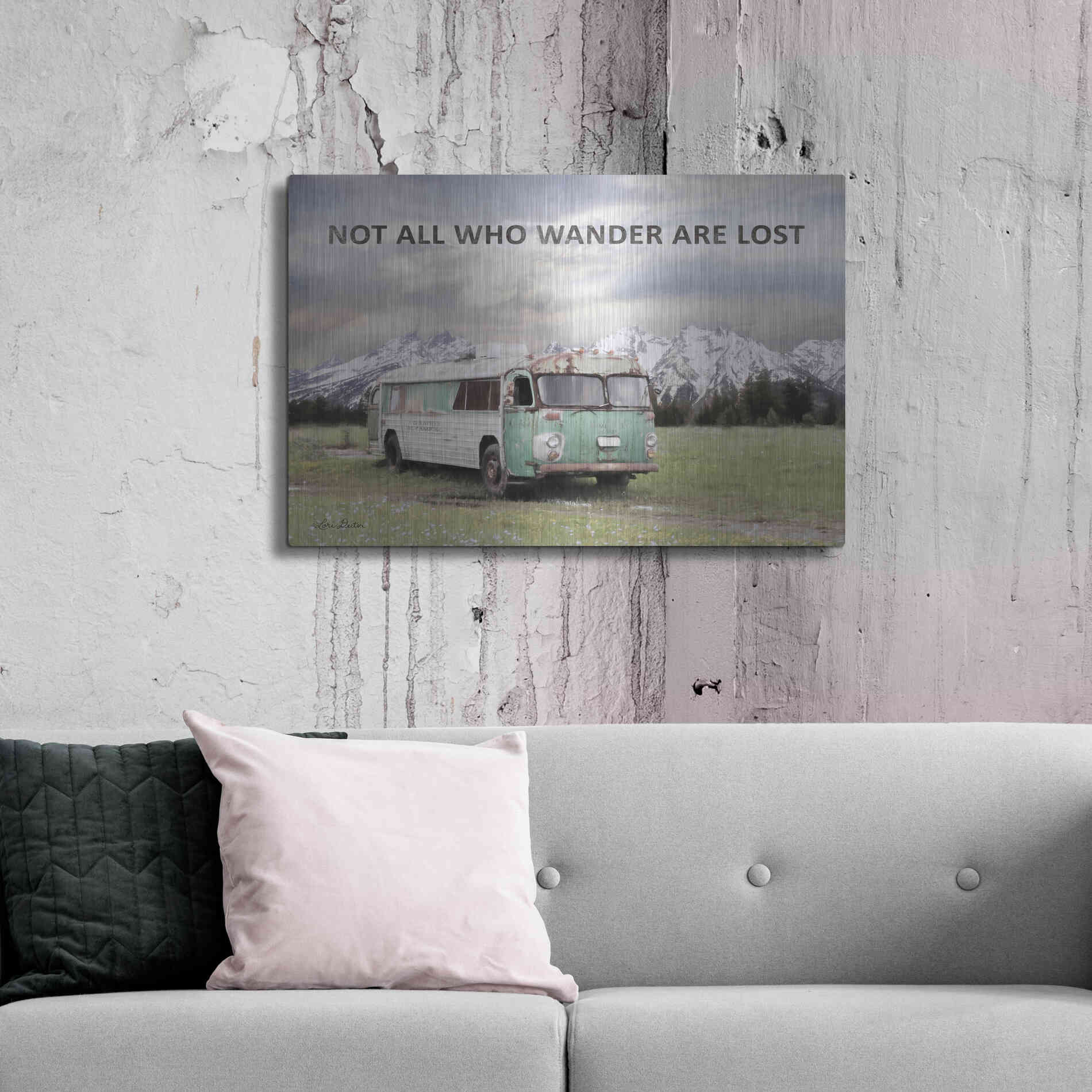 Luxe Metal Art 'Camping in Style' by Lori Deiter, Metal Wall Art,36x24