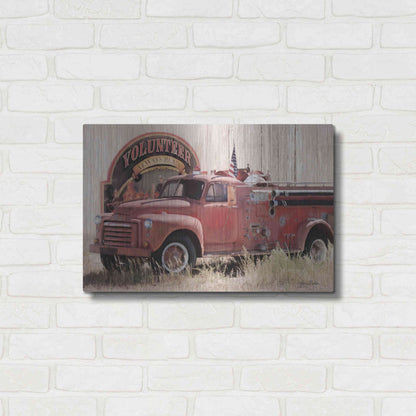 Luxe Metal Art 'Volunteer Firefighter' by Lori Deiter, Metal Wall Art,24x16