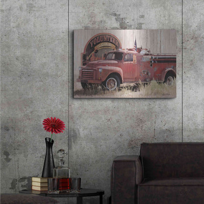 Luxe Metal Art 'Volunteer Firefighter' by Lori Deiter, Metal Wall Art,36x24