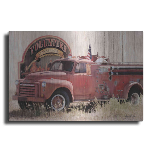 Luxe Metal Art 'Volunteer Firefighter' by Lori Deiter, Metal Wall Art