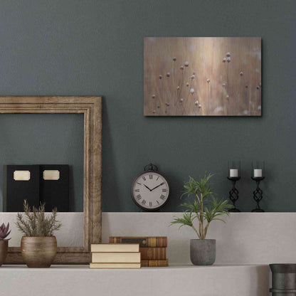 Luxe Metal Art 'Snow Capped Wildflowers' by Lori Deiter, Metal Wall Art,16x12