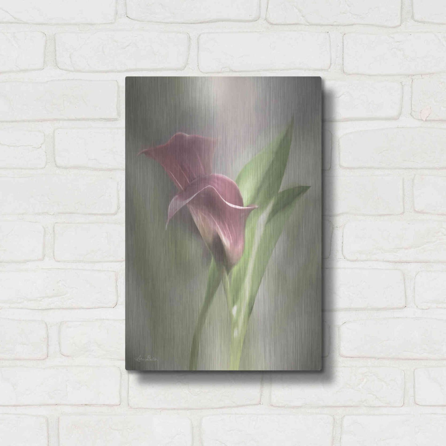 Luxe Metal Art 'Pink Calla Lily' by Lori Deiter, Metal Wall Art,12x16