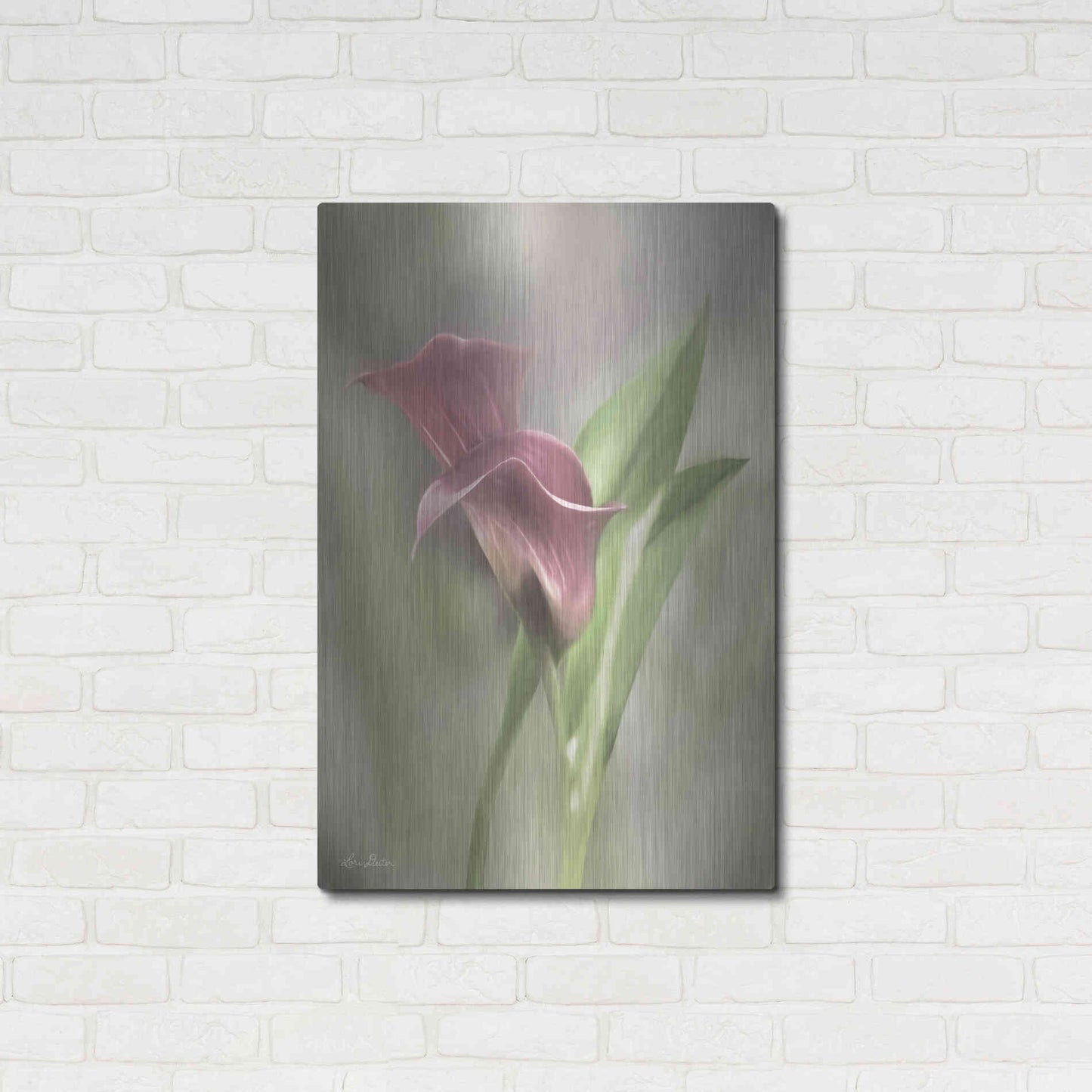 Luxe Metal Art 'Pink Calla Lily' by Lori Deiter, Metal Wall Art,24x36