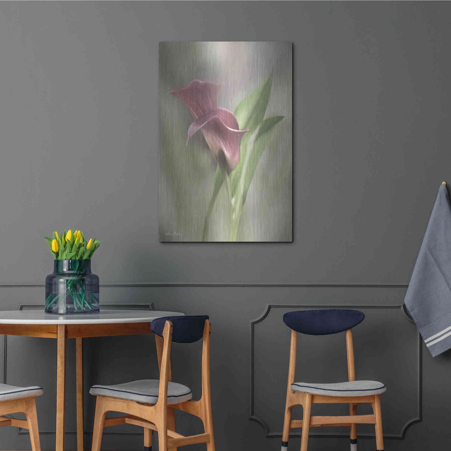 Luxe Metal Art 'Pink Calla Lily' by Lori Deiter, Metal Wall Art,24x36