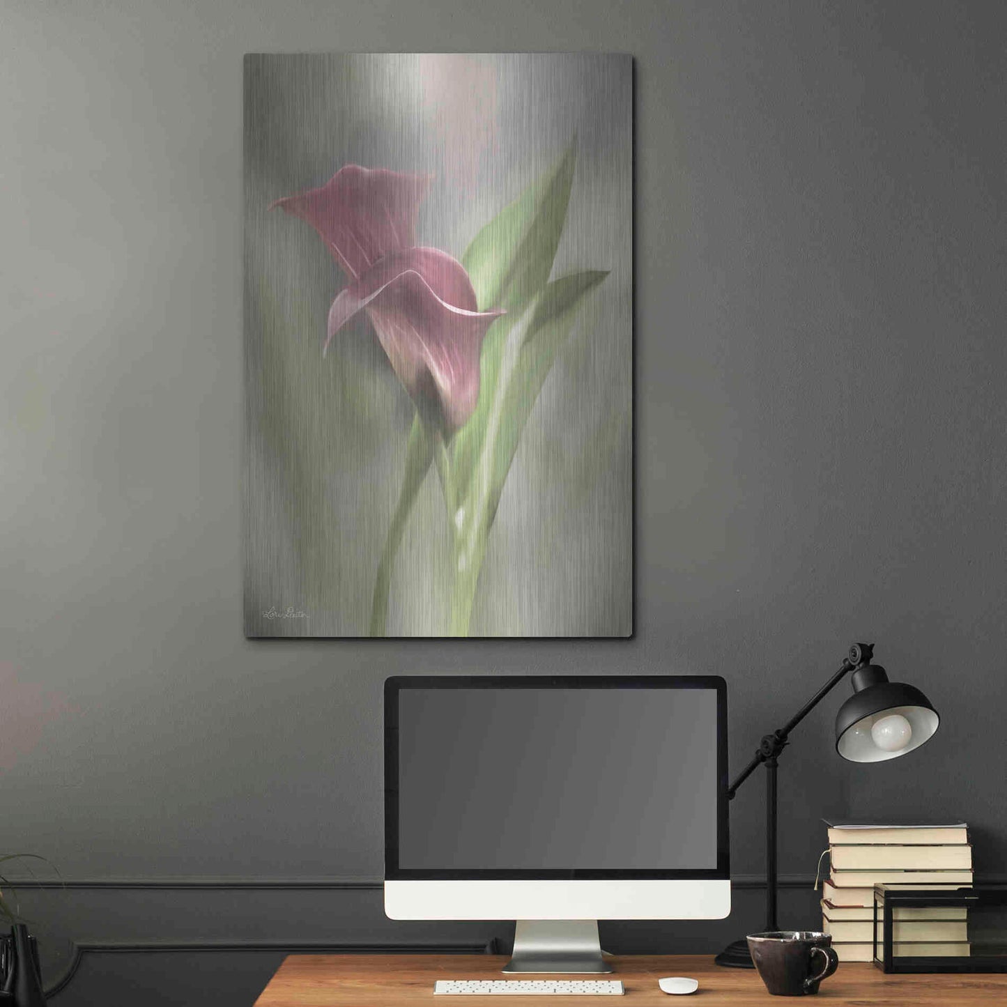 Luxe Metal Art 'Pink Calla Lily' by Lori Deiter, Metal Wall Art,24x36