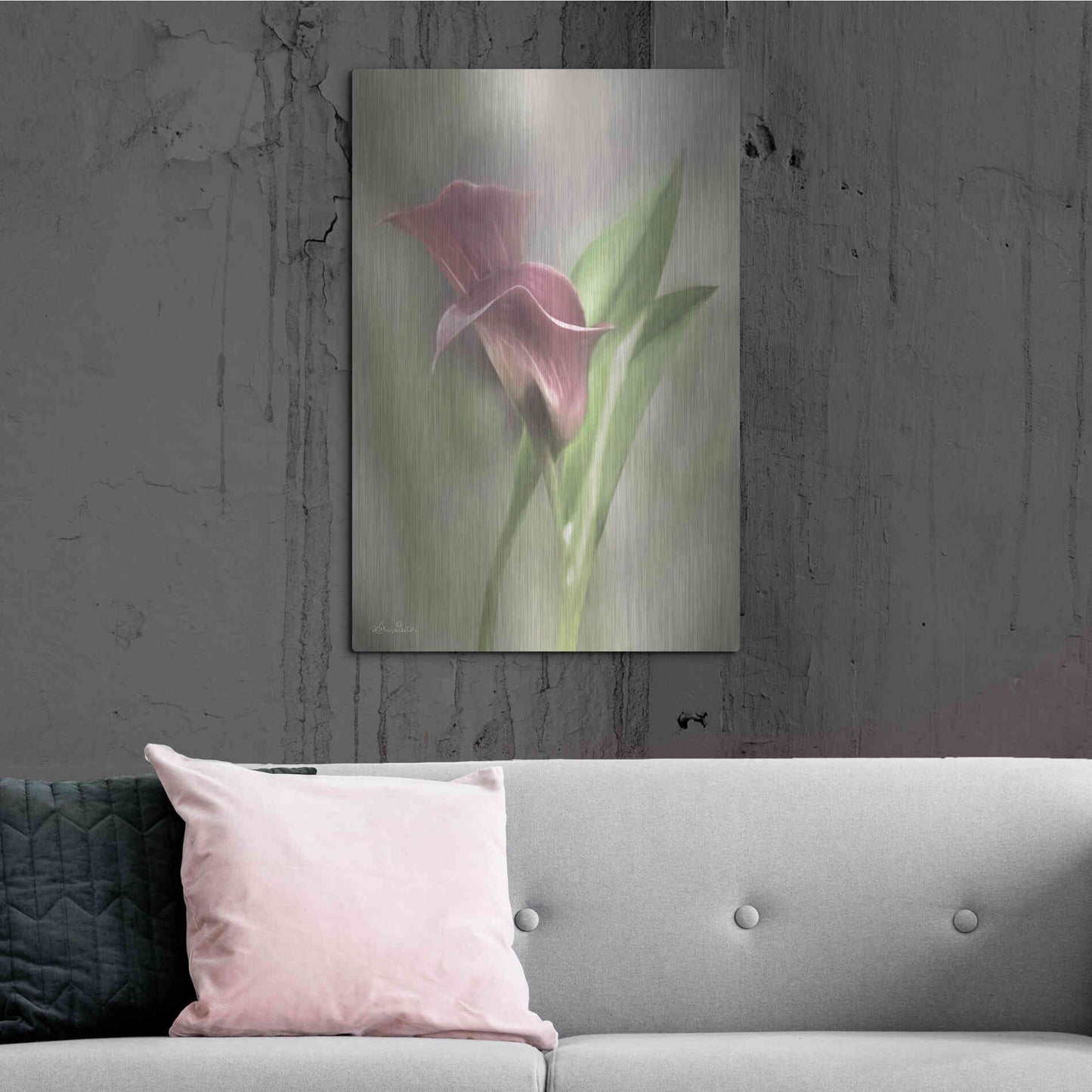 Luxe Metal Art 'Pink Calla Lily' by Lori Deiter, Metal Wall Art,24x36