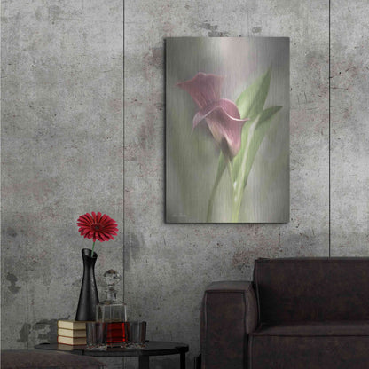 Luxe Metal Art 'Pink Calla Lily' by Lori Deiter, Metal Wall Art,24x36