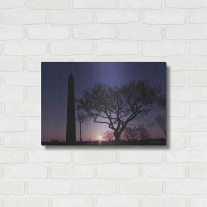 Luxe Metal Art 'Nightfall at the Washington Monument' by Lori Deiter, Metal Wall Art,24x16