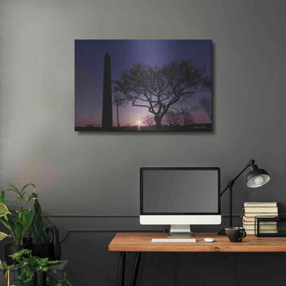 Luxe Metal Art 'Nightfall at the Washington Monument' by Lori Deiter, Metal Wall Art,36x24