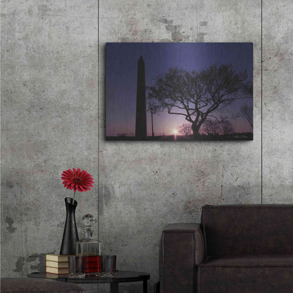 Luxe Metal Art 'Nightfall at the Washington Monument' by Lori Deiter, Metal Wall Art,36x24
