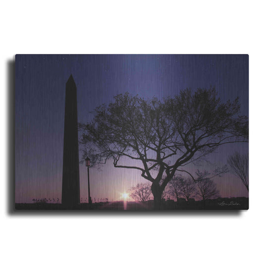 Luxe Metal Art 'Nightfall at the Washington Monument' by Lori Deiter, Metal Wall Art