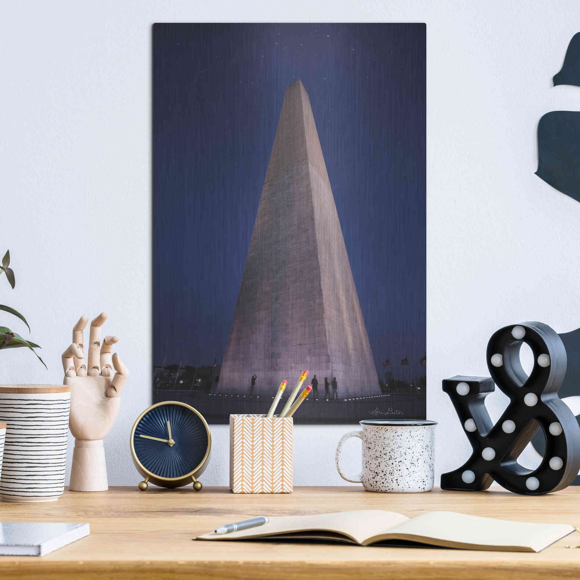 Luxe Metal Art 'Reach for the Stars' by Lori Deiter, Metal Wall Art,12x16