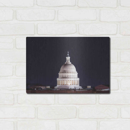 Luxe Metal Art 'US Capital at Night' by Lori Deiter, Metal Wall Art,16x12