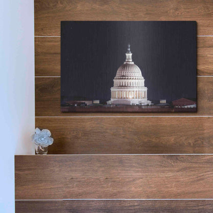 Luxe Metal Art 'US Capital at Night' by Lori Deiter, Metal Wall Art,16x12