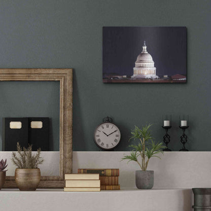 Luxe Metal Art 'US Capital at Night' by Lori Deiter, Metal Wall Art,16x12