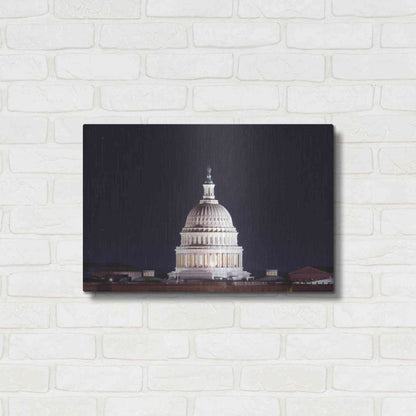 Luxe Metal Art 'US Capital at Night' by Lori Deiter, Metal Wall Art,24x16