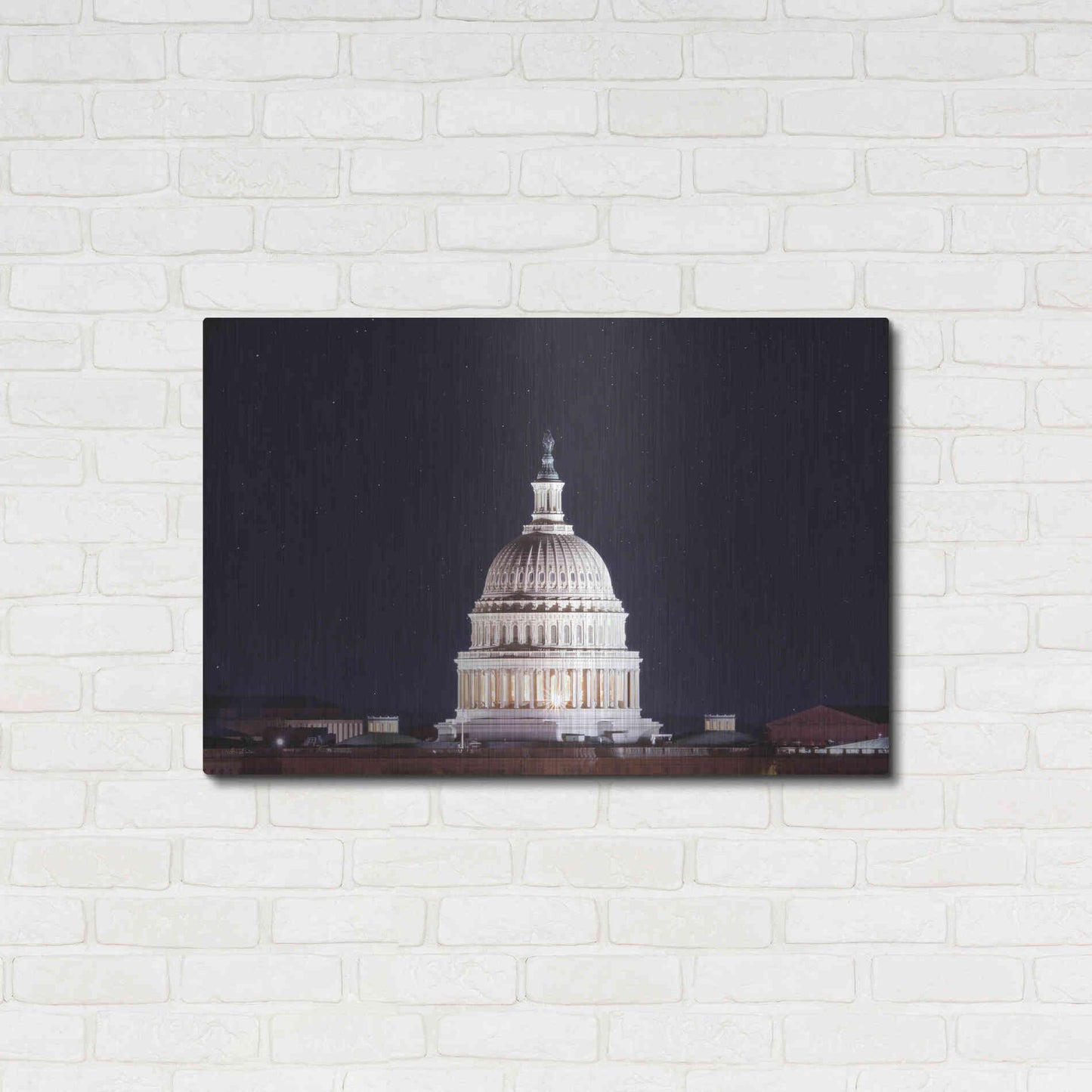 Luxe Metal Art 'US Capital at Night' by Lori Deiter, Metal Wall Art,36x24