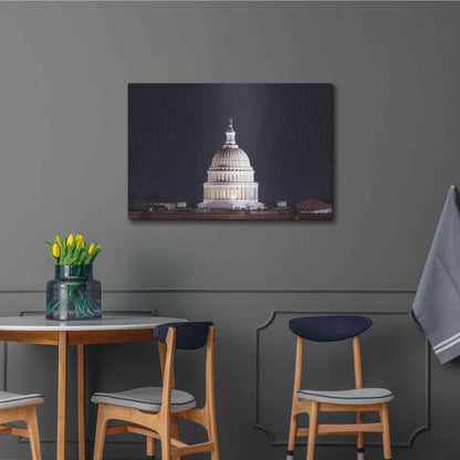 Luxe Metal Art 'US Capital at Night' by Lori Deiter, Metal Wall Art,36x24