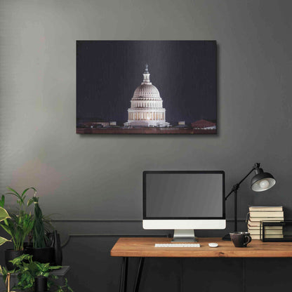 Luxe Metal Art 'US Capital at Night' by Lori Deiter, Metal Wall Art,36x24