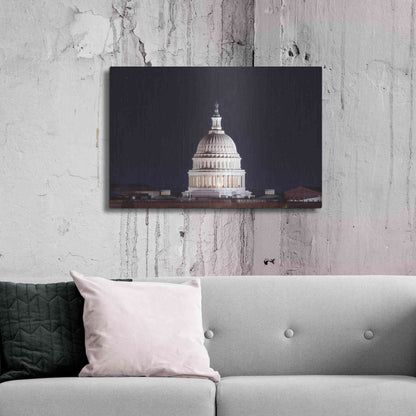 Luxe Metal Art 'US Capital at Night' by Lori Deiter, Metal Wall Art,36x24