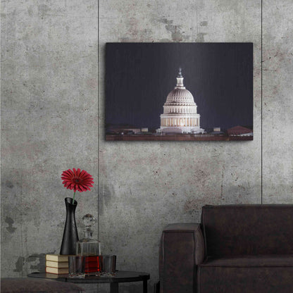 Luxe Metal Art 'US Capital at Night' by Lori Deiter, Metal Wall Art,36x24