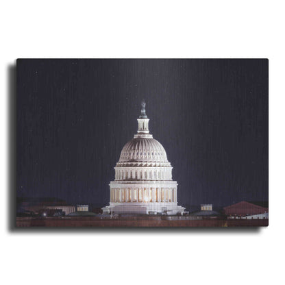 Luxe Metal Art 'US Capital at Night' by Lori Deiter, Metal Wall Art