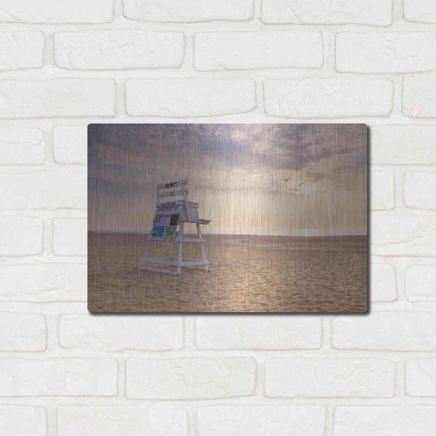 Luxe Metal Art 'Circles in the Sand' by Lori Deiter, Metal Wall Art,16x12