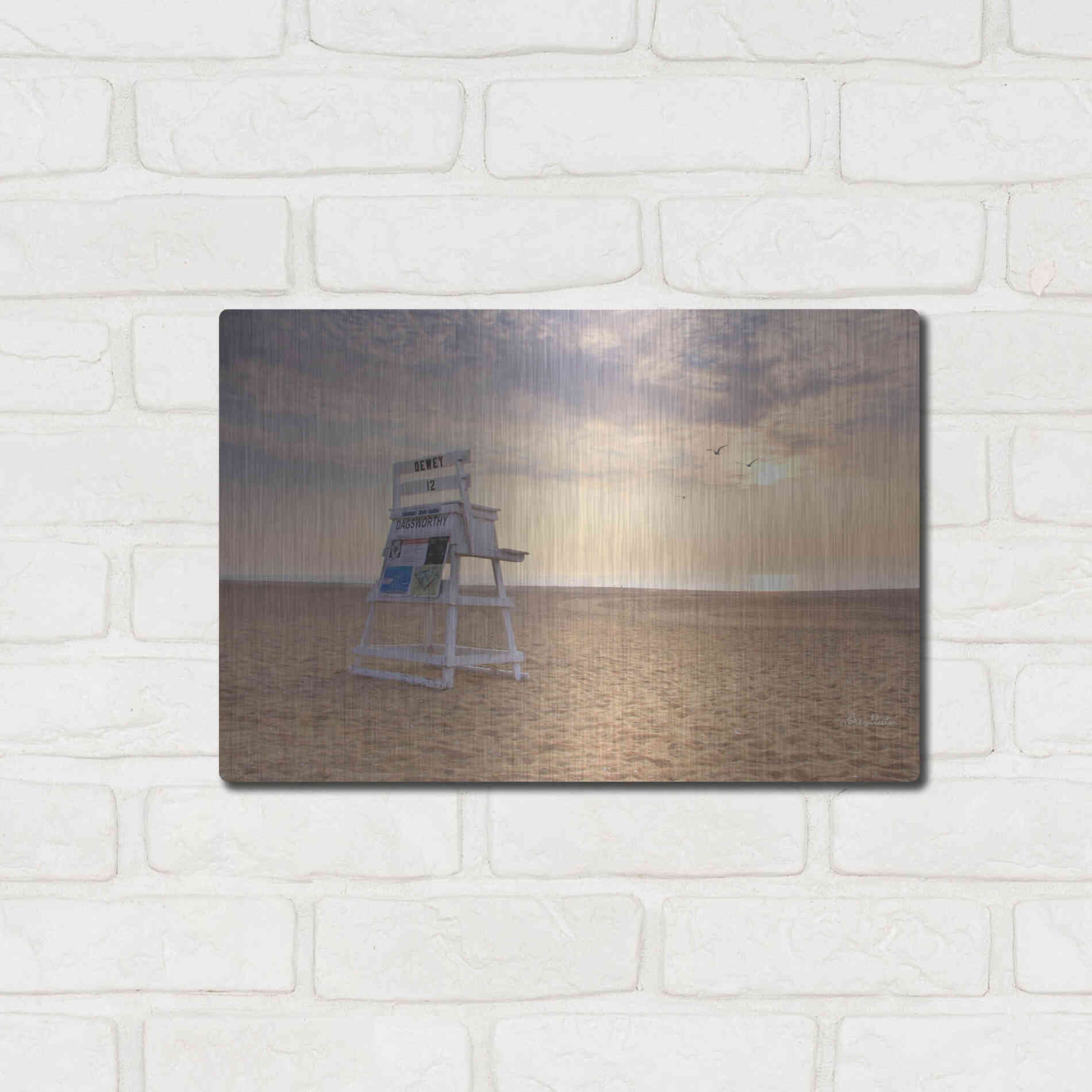 Luxe Metal Art 'Circles in the Sand' by Lori Deiter, Metal Wall Art,16x12