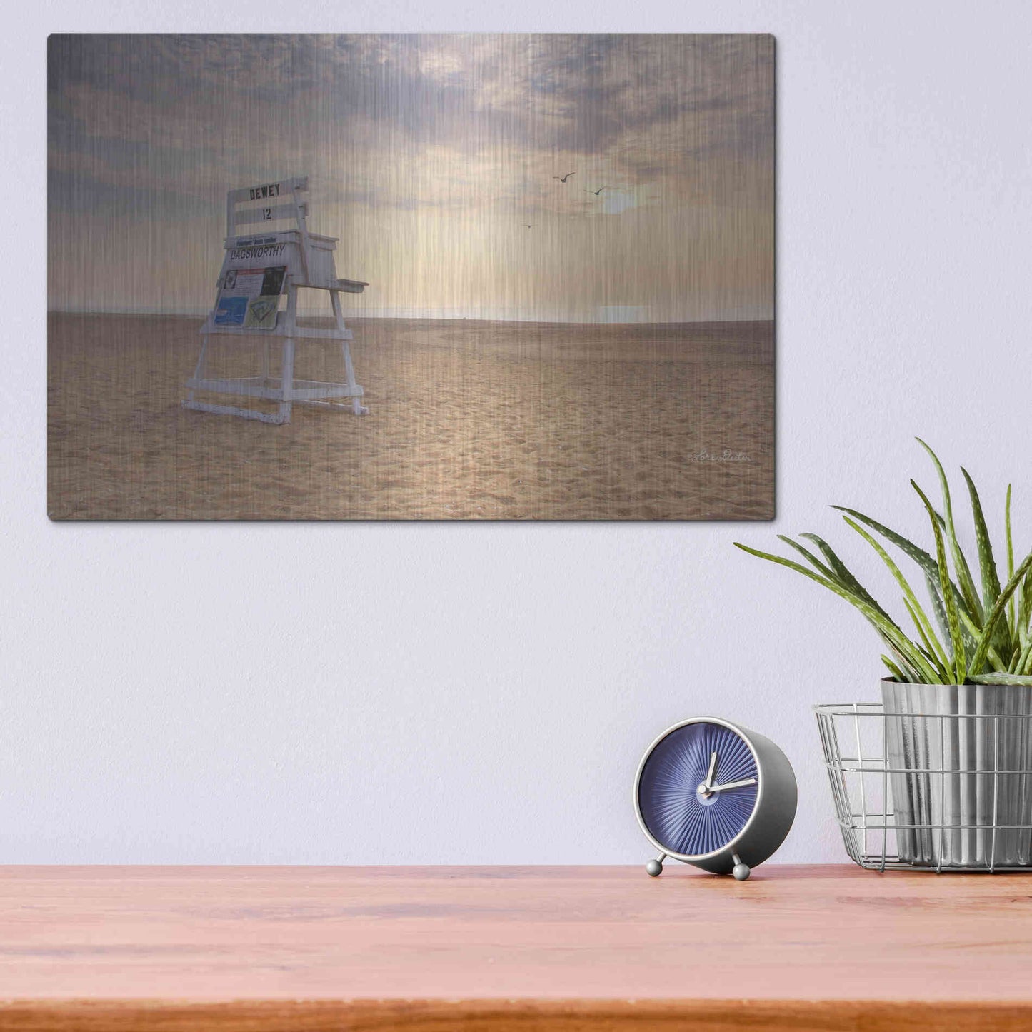 Luxe Metal Art 'Circles in the Sand' by Lori Deiter, Metal Wall Art,16x12