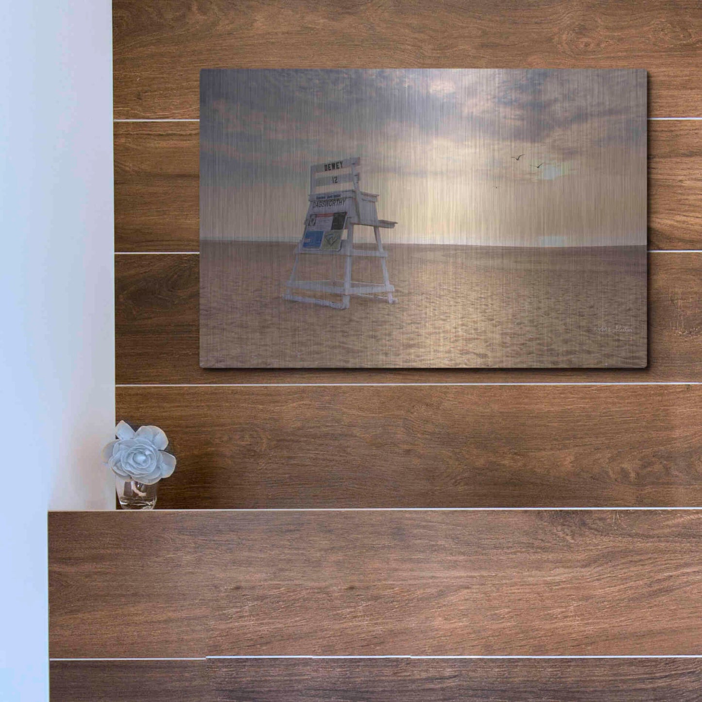 Luxe Metal Art 'Circles in the Sand' by Lori Deiter, Metal Wall Art,16x12