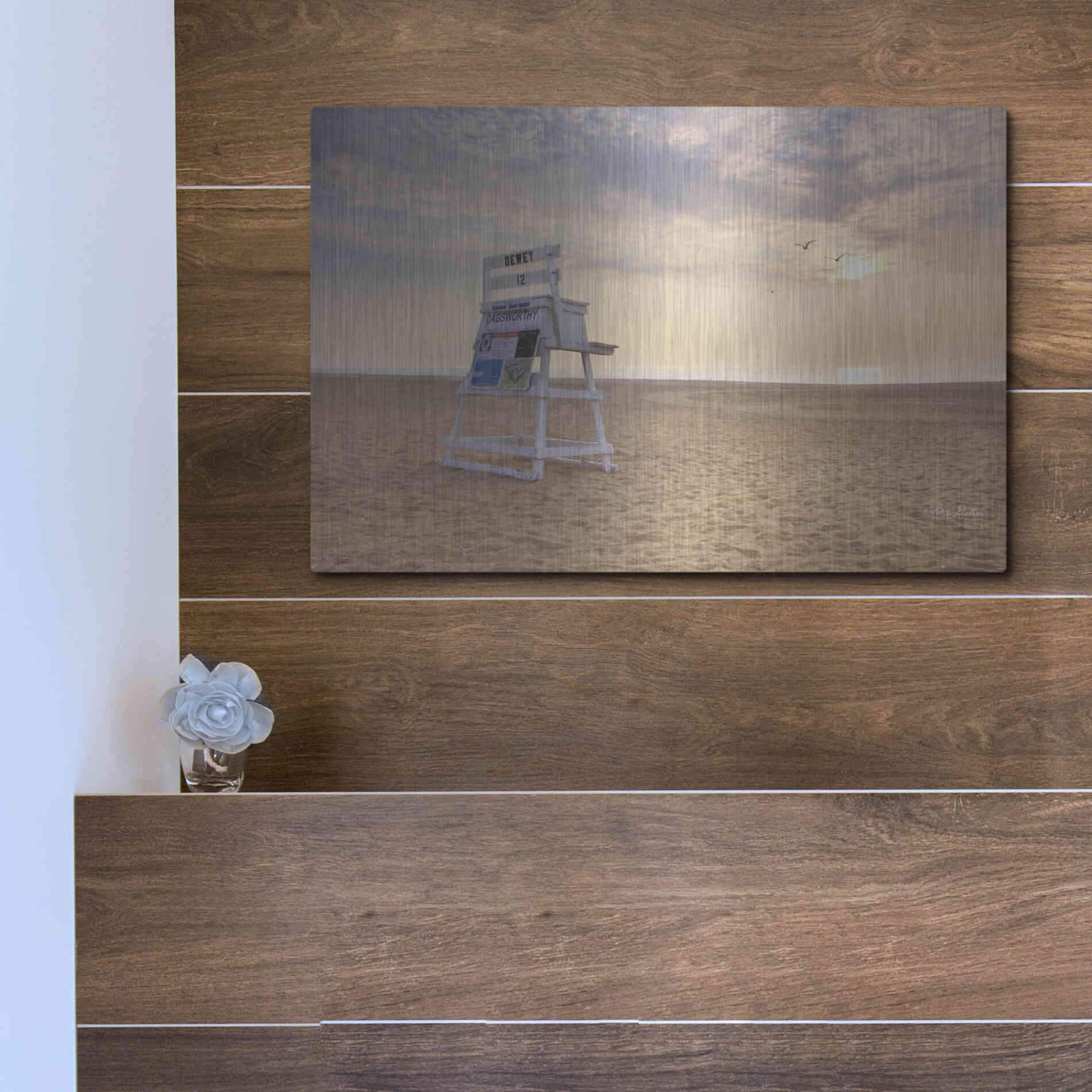 Luxe Metal Art 'Circles in the Sand' by Lori Deiter, Metal Wall Art,16x12