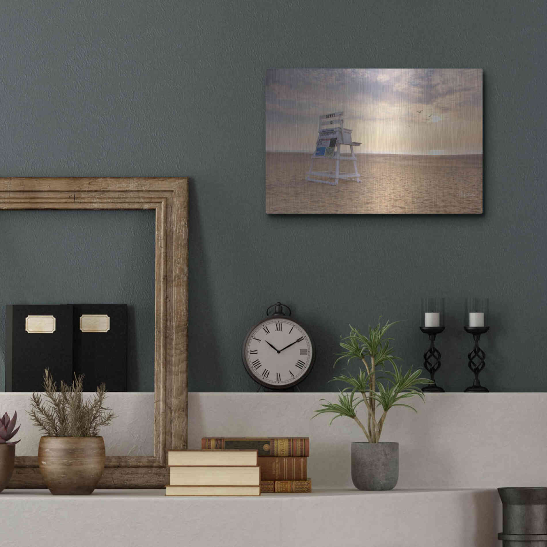 Luxe Metal Art 'Circles in the Sand' by Lori Deiter, Metal Wall Art,16x12