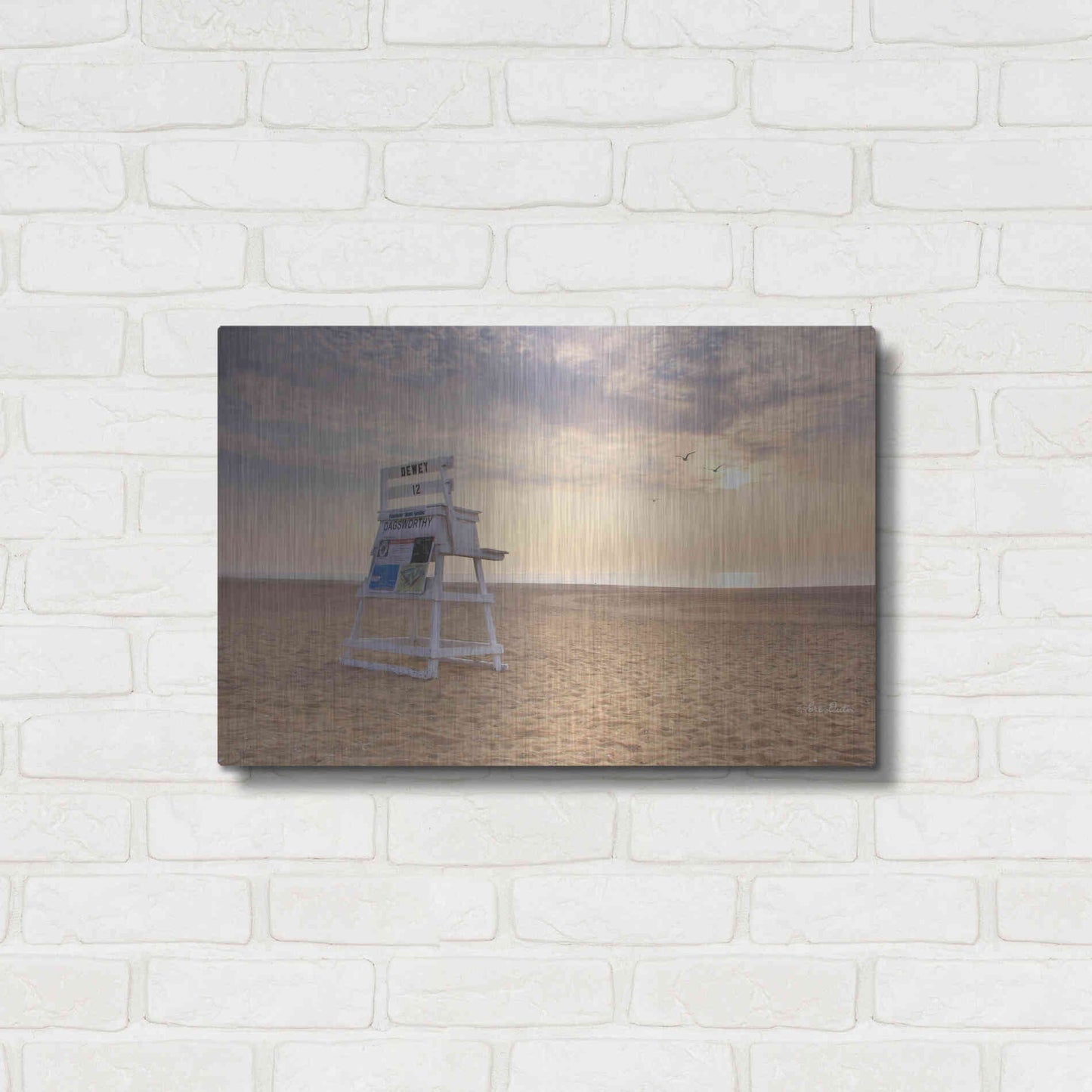 Luxe Metal Art 'Circles in the Sand' by Lori Deiter, Metal Wall Art,24x16