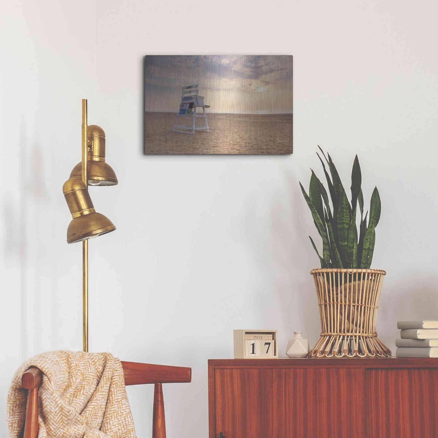 Luxe Metal Art 'Circles in the Sand' by Lori Deiter, Metal Wall Art,24x16