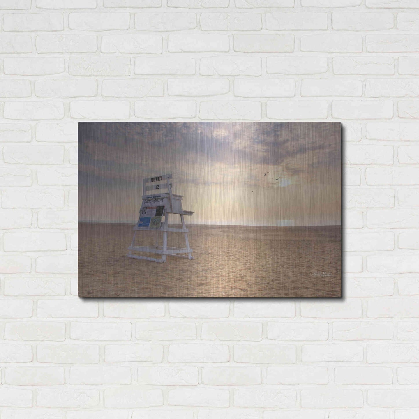 Luxe Metal Art 'Circles in the Sand' by Lori Deiter, Metal Wall Art,36x24