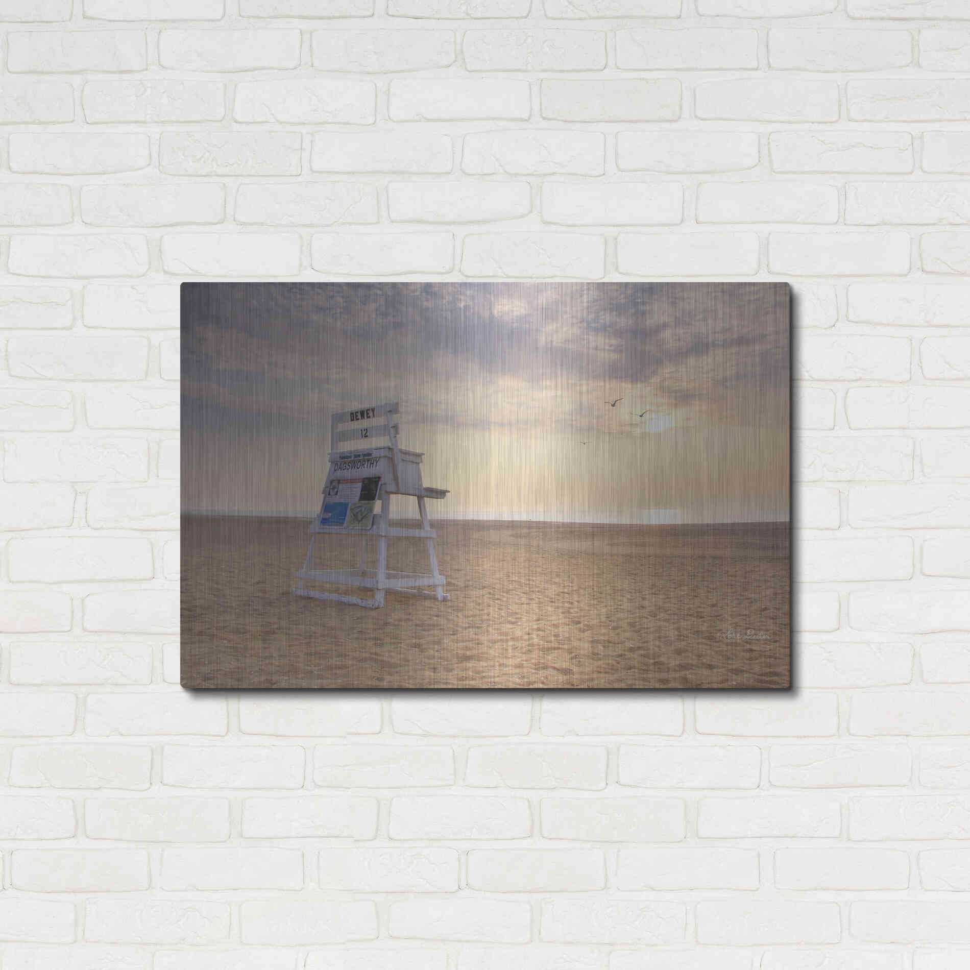 Luxe Metal Art 'Circles in the Sand' by Lori Deiter, Metal Wall Art,36x24