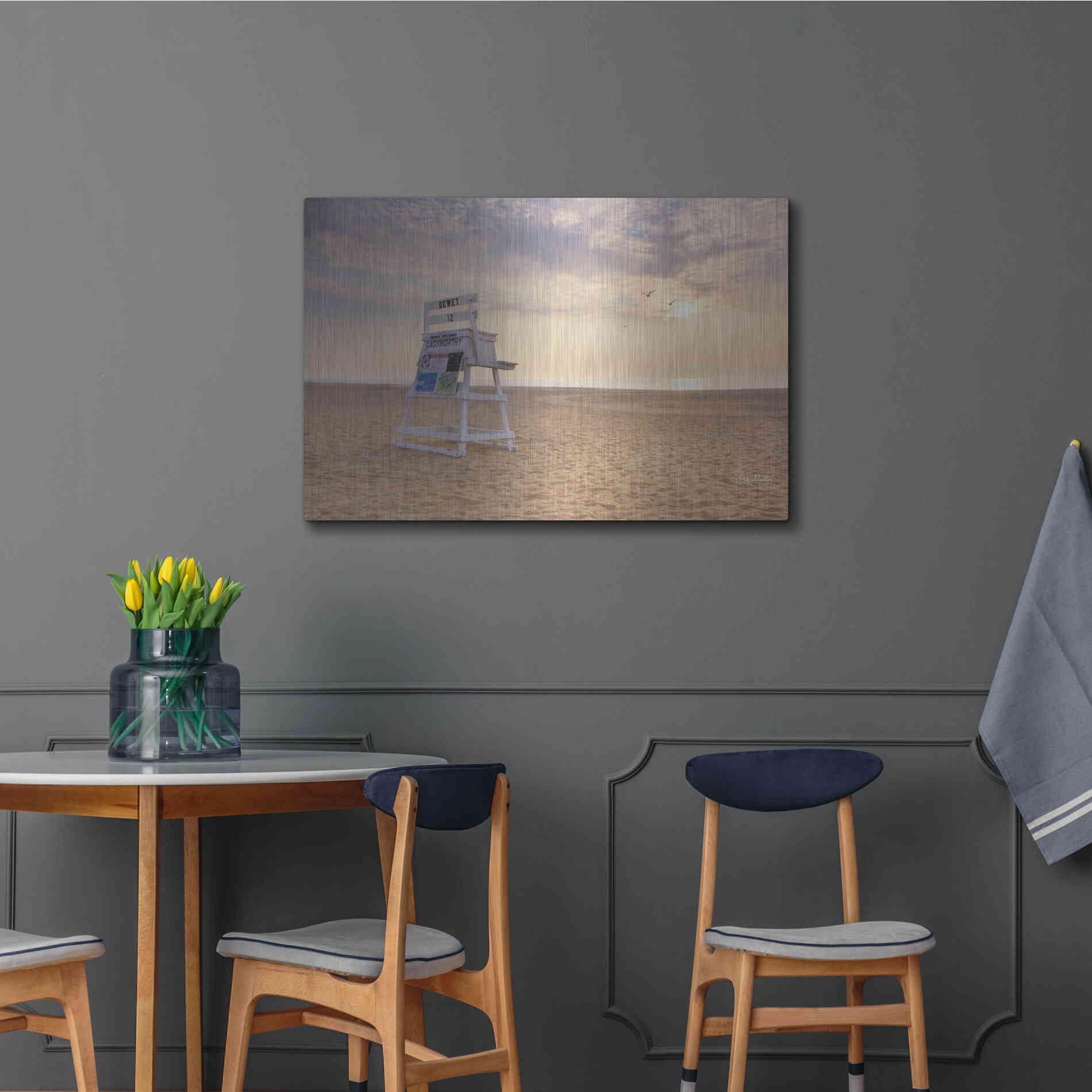 Luxe Metal Art 'Circles in the Sand' by Lori Deiter, Metal Wall Art,36x24