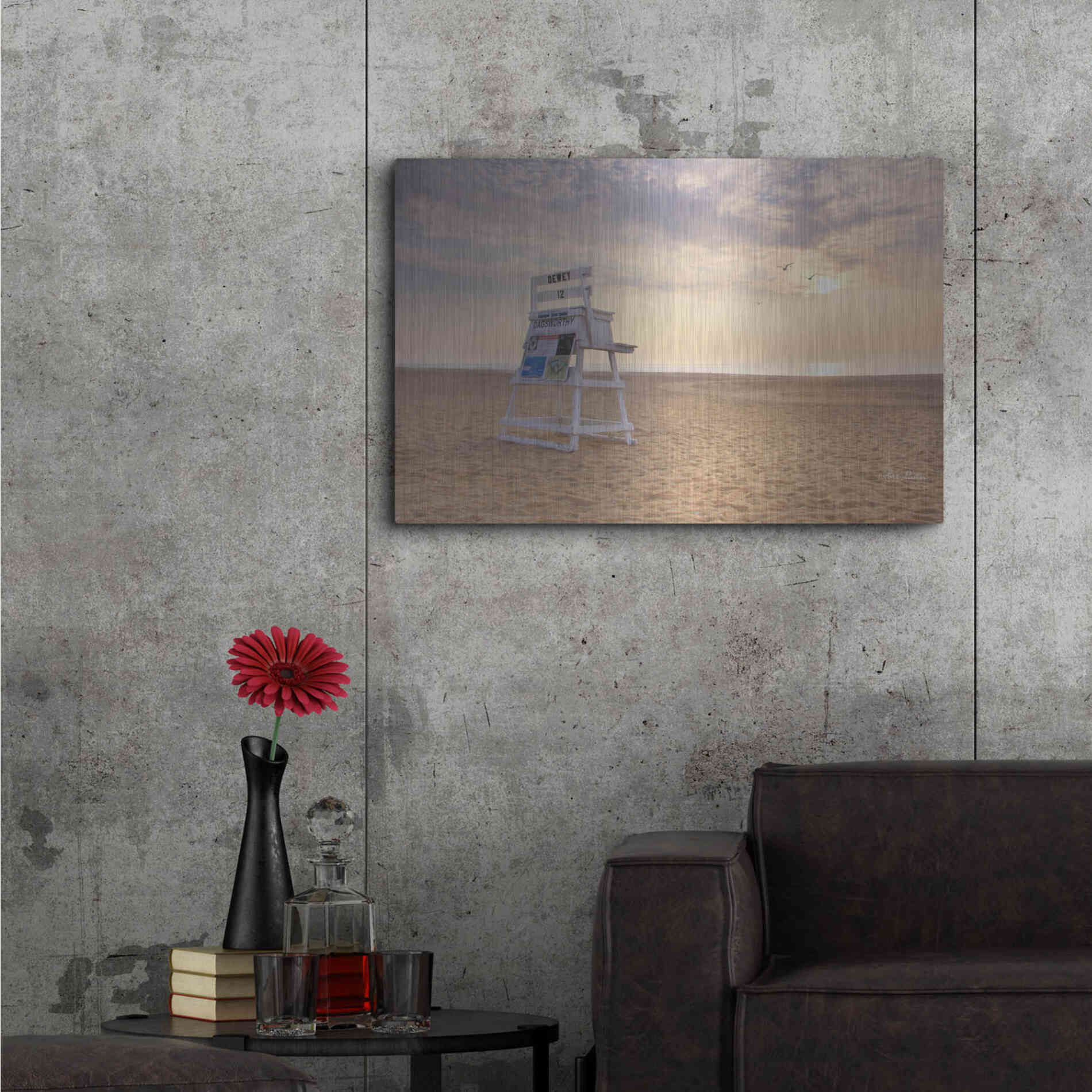 Luxe Metal Art 'Circles in the Sand' by Lori Deiter, Metal Wall Art,36x24