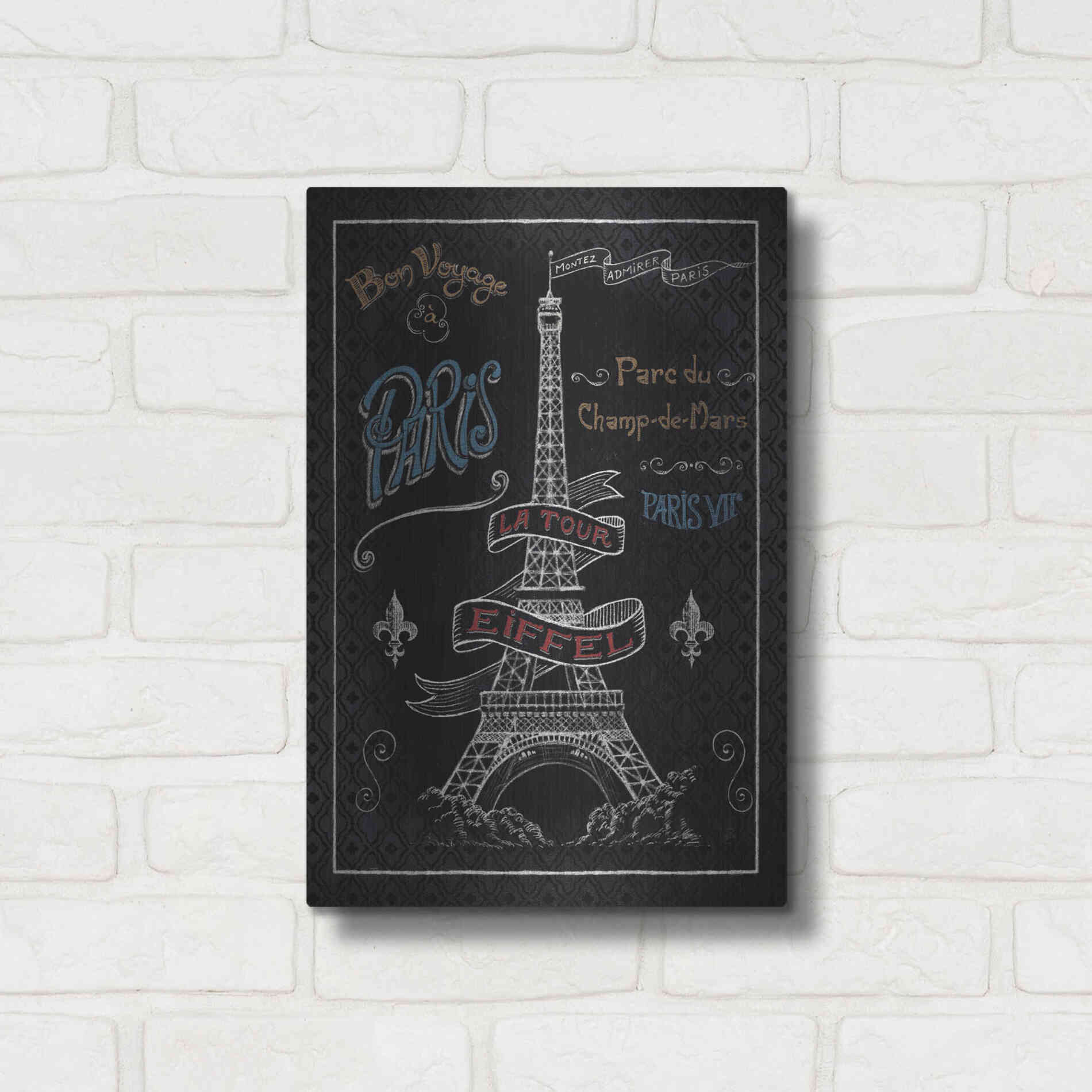 Luxe Metal Art 'Travel to Paris I' by Daphne Brissonet, Metal Wall Art,12x16