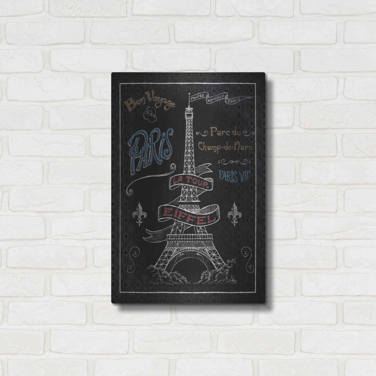 Luxe Metal Art 'Travel to Paris I' by Daphne Brissonet, Metal Wall Art,16x24