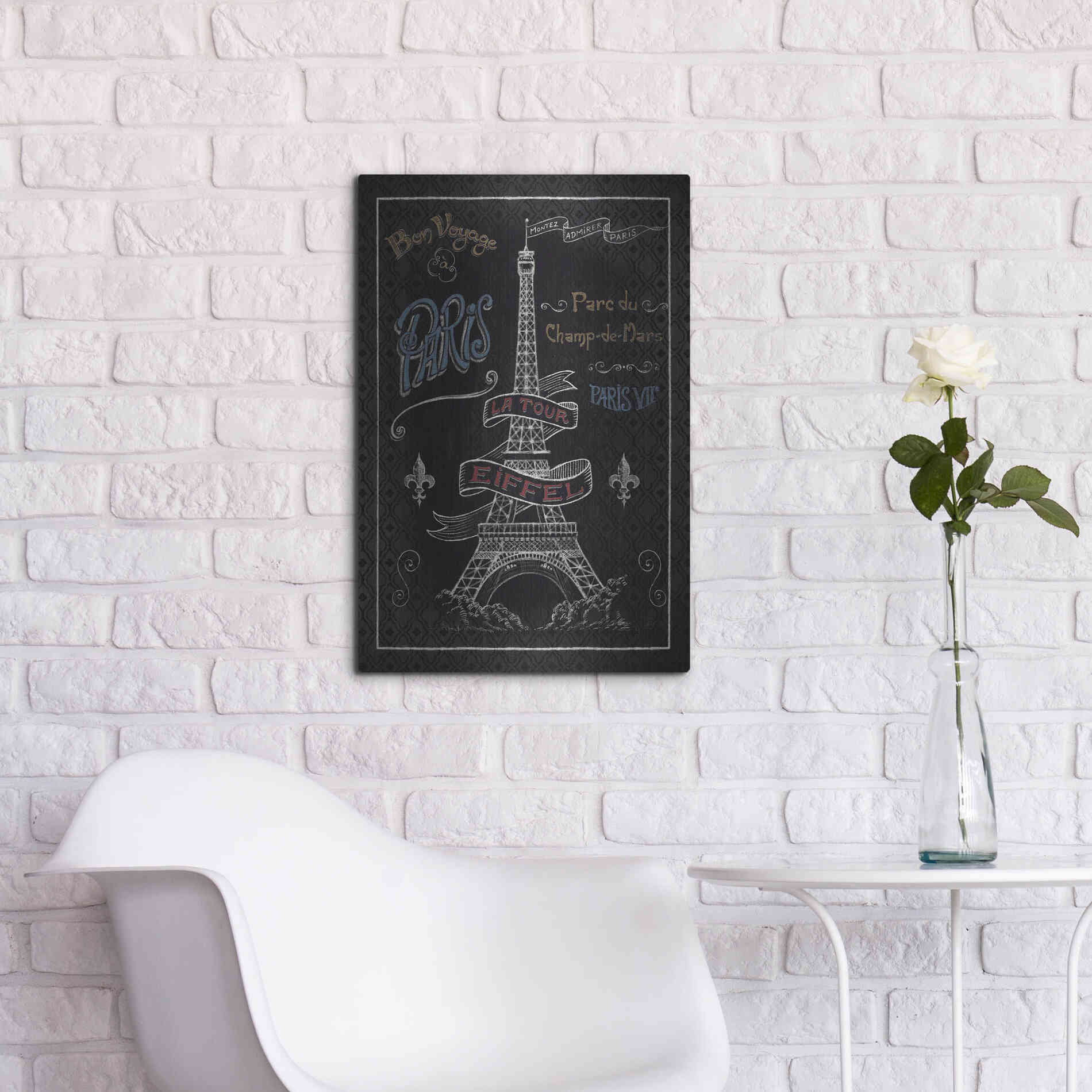 Luxe Metal Art 'Travel to Paris I' by Daphne Brissonet, Metal Wall Art,16x24