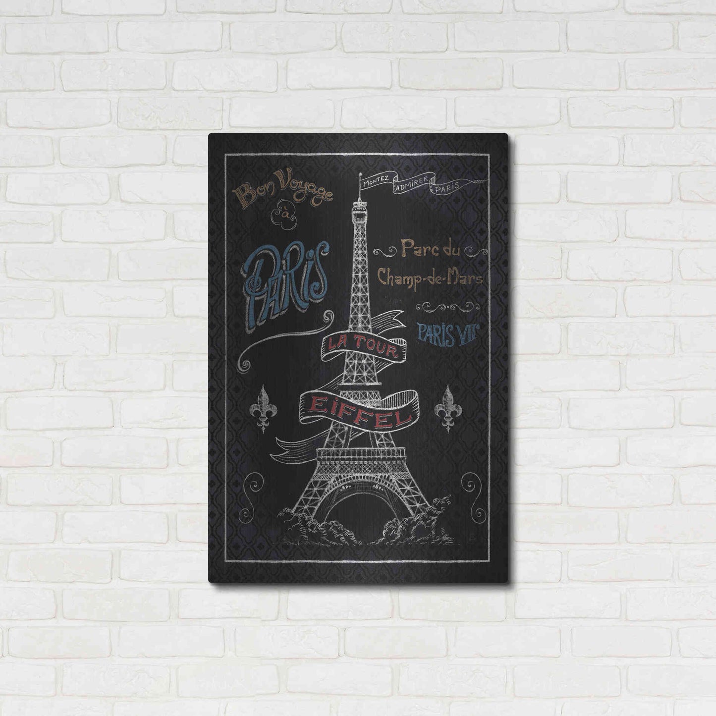 Luxe Metal Art 'Travel to Paris I' by Daphne Brissonet, Metal Wall Art,24x36