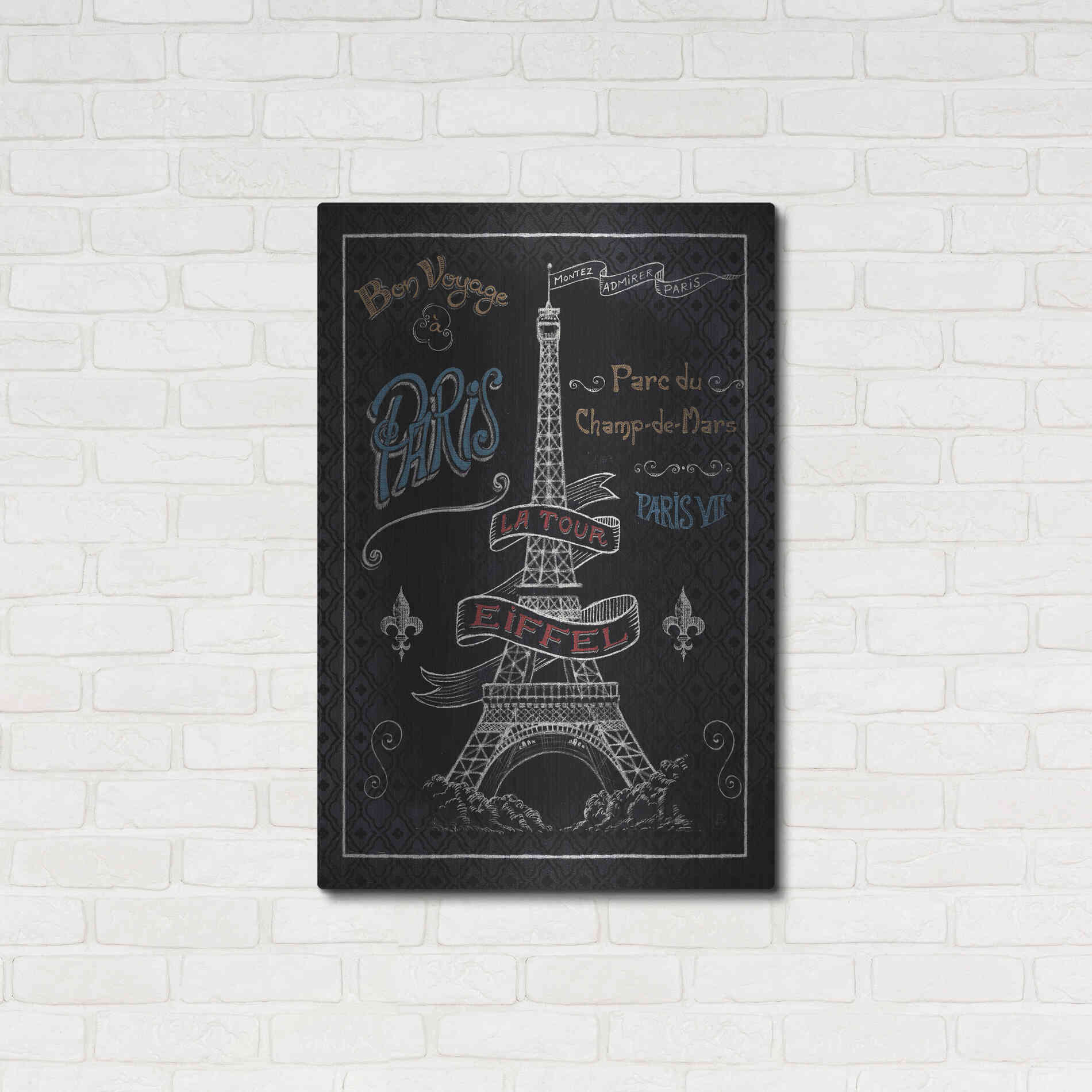 Luxe Metal Art 'Travel to Paris I' by Daphne Brissonet, Metal Wall Art,24x36