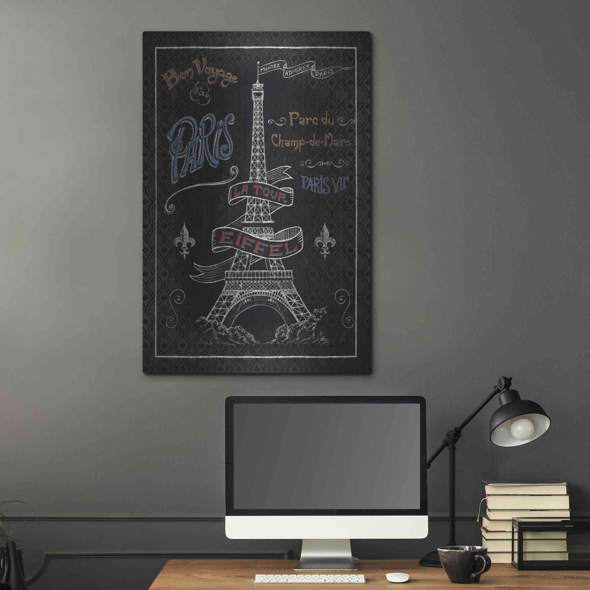 Luxe Metal Art 'Travel to Paris I' by Daphne Brissonet, Metal Wall Art,24x36