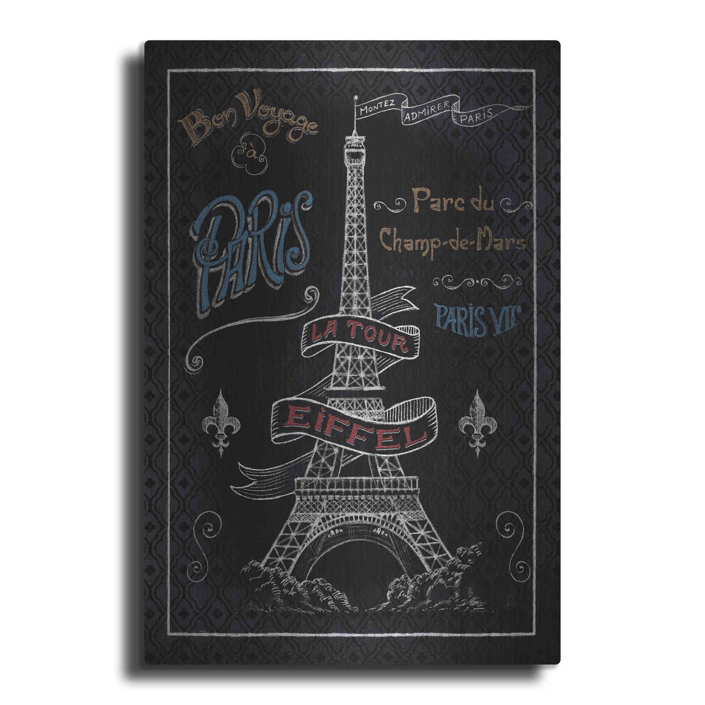 Luxe Metal Art 'Travel to Paris I' by Daphne Brissonet, Metal Wall Art